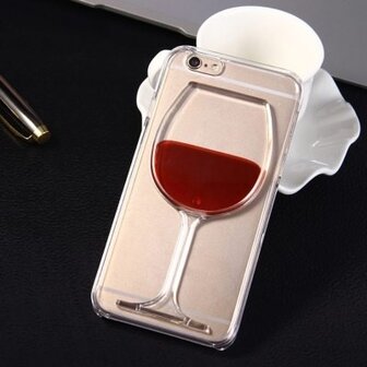 3D rode wijn Glas Cover Case voor iPhone 6