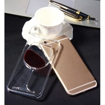3D rode wijn Glas Cover Case voor iPhone 6