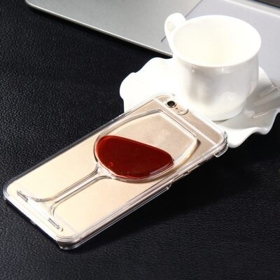 3D rode wijn Glas Cover Case voor iPhone 6